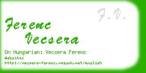 ferenc vecsera business card